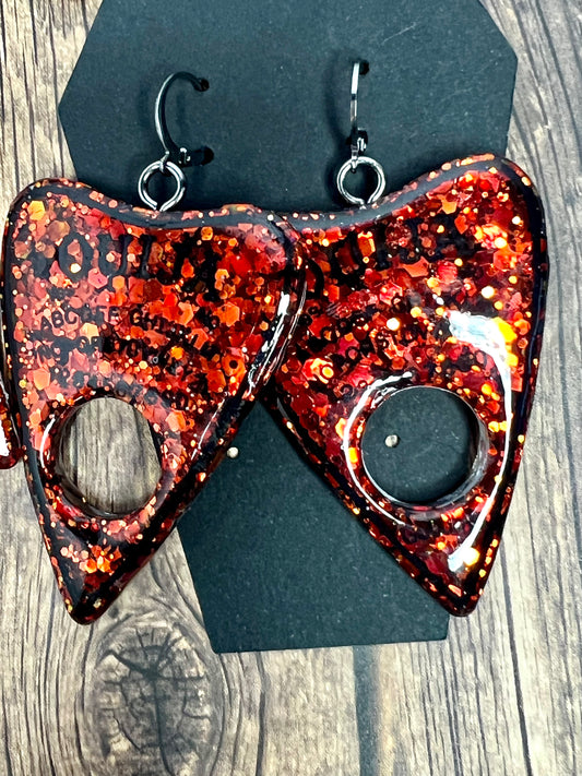 Chunk Glitter Ouija Planchette Earrings