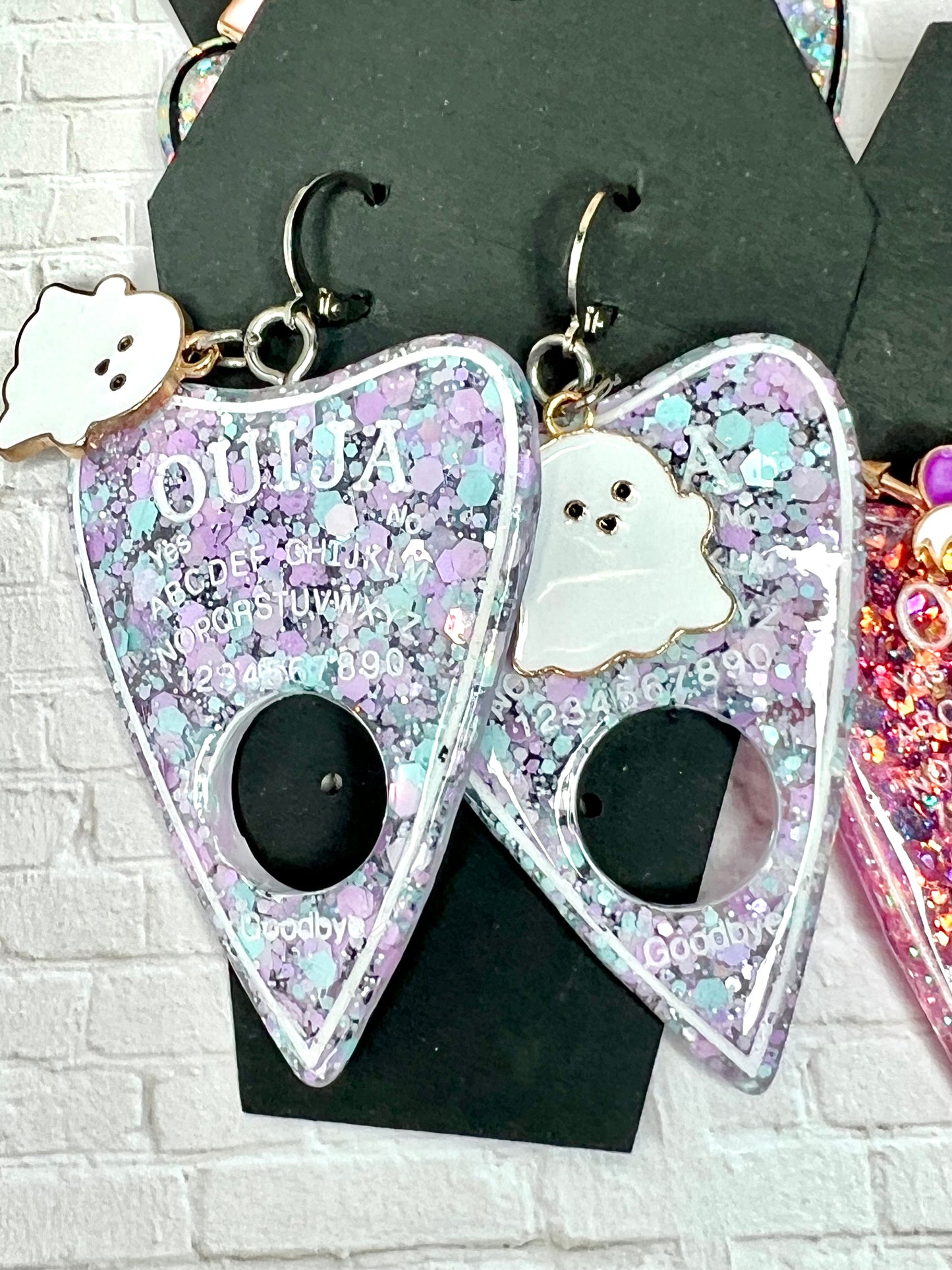 Chunk Glitter Ouija Planchette Earrings