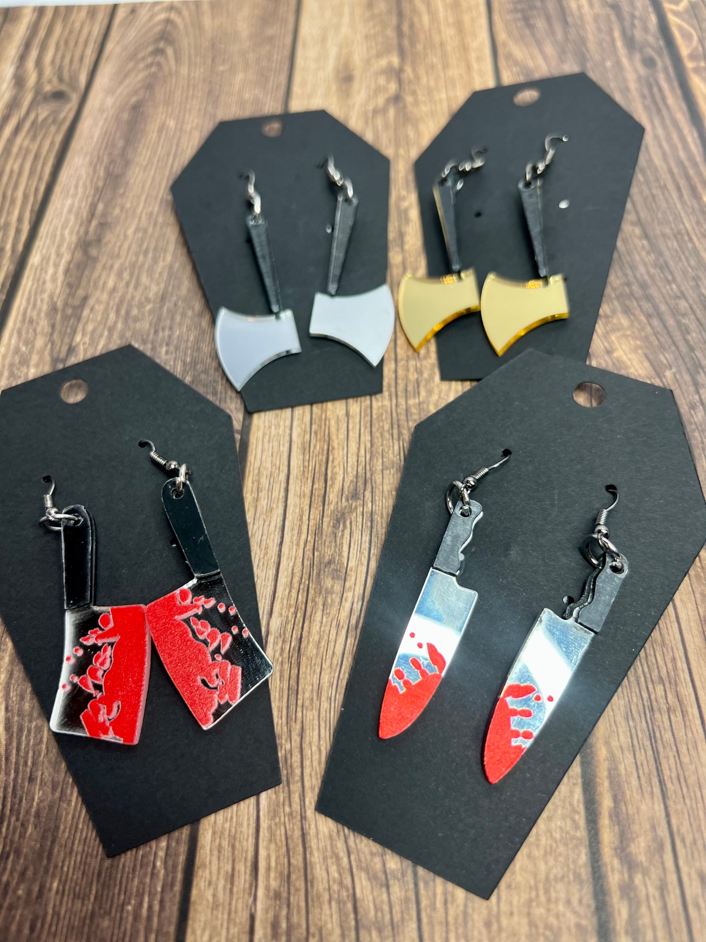 Acrylic Weapon Dangle Earrings