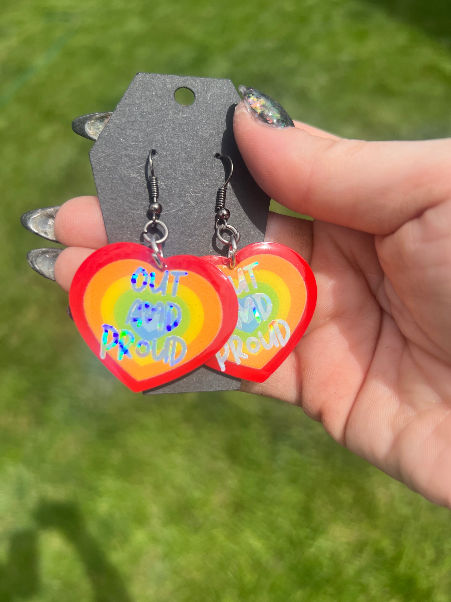 Queer Pride Heart Earrings