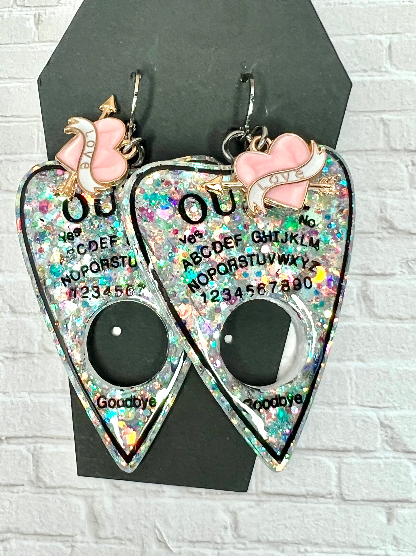 Chunk Glitter Ouija Planchette Earrings