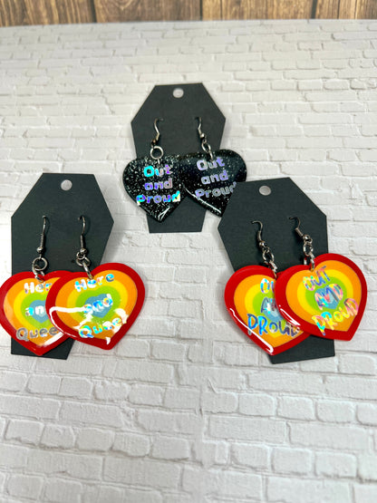 Queer Pride Heart Earrings