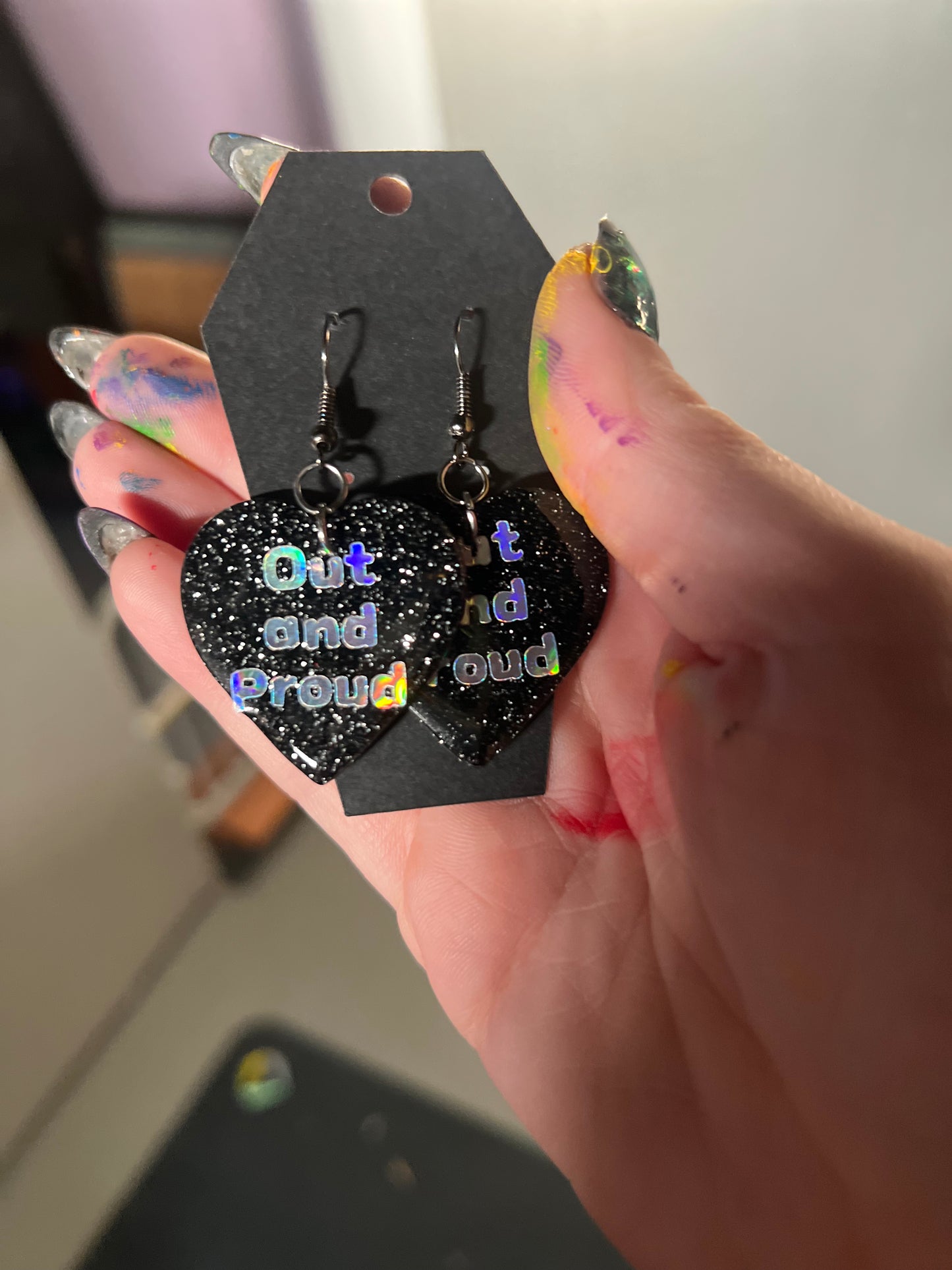 Queer Pride Heart Earrings