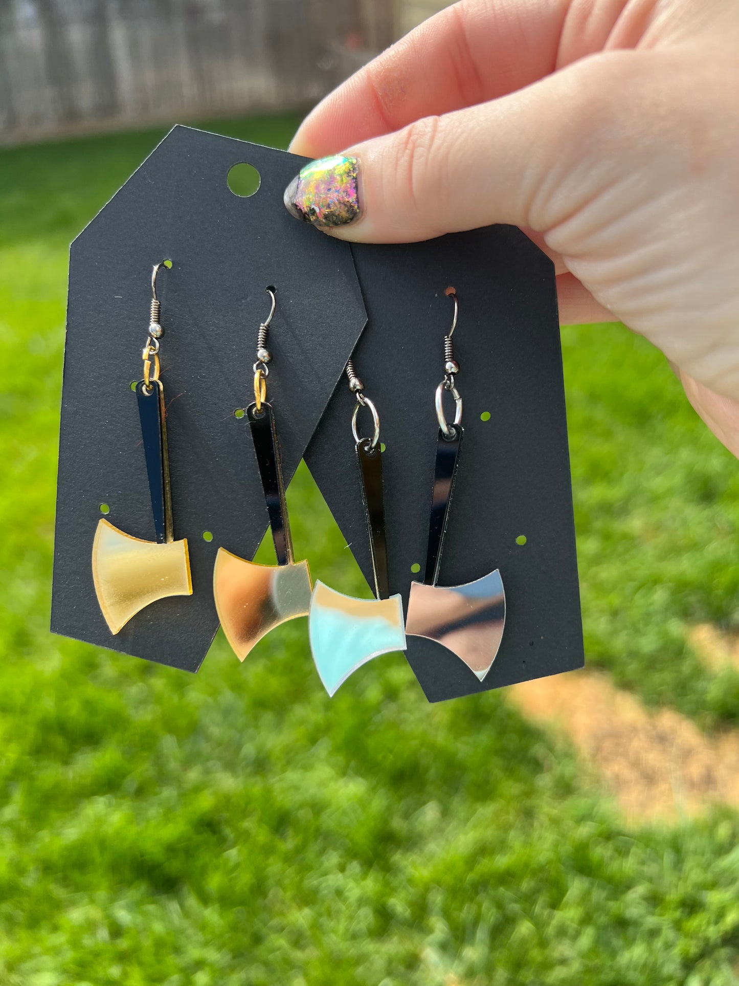 Acrylic Weapon Dangle Earrings