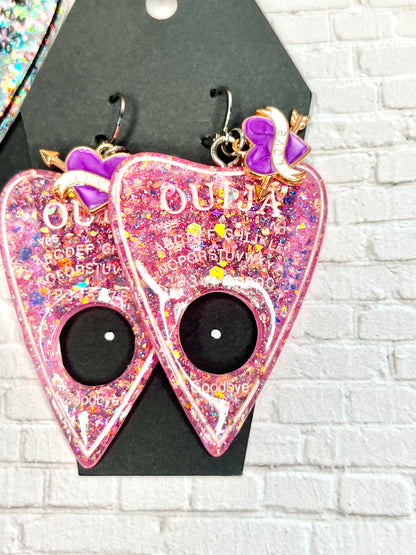 Chunk Glitter Ouija Planchette Earrings