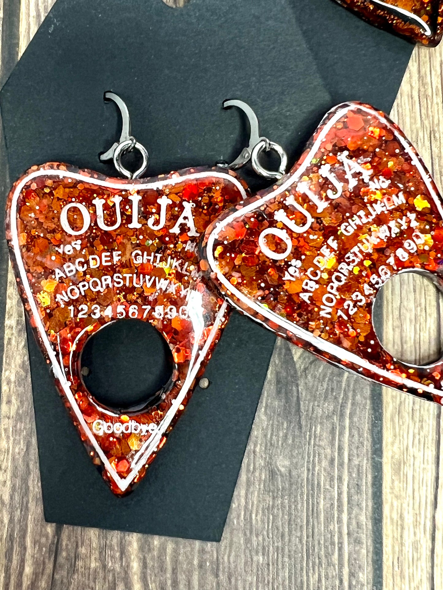 Chunk Glitter Ouija Planchette Earrings