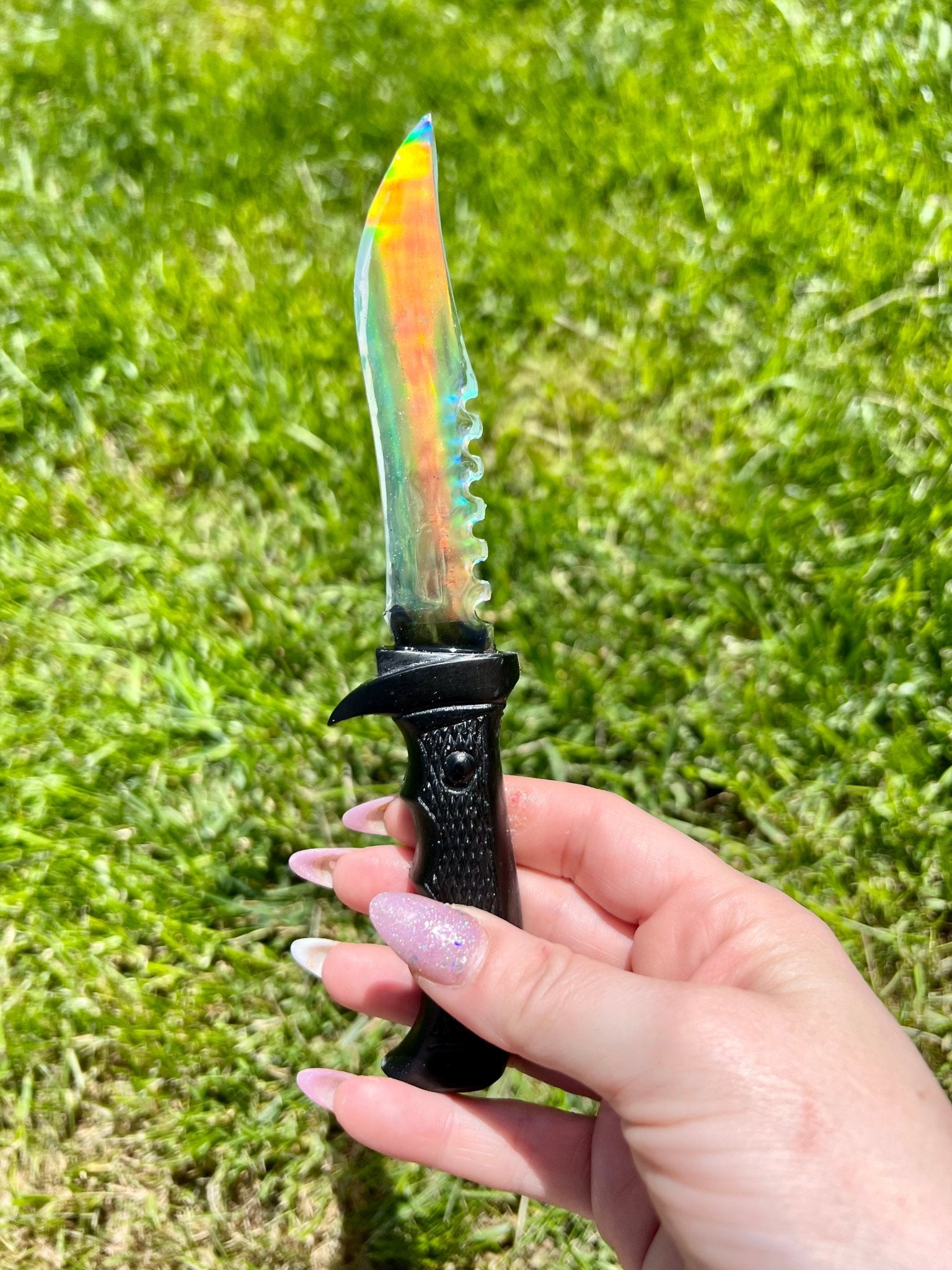 Iridescent Decorative Resin Fake Dagger - Adorrible