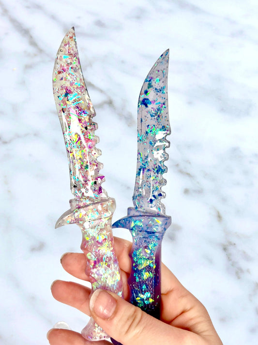 Iridescent Flake Decorative Fake Daggers - Adorrible