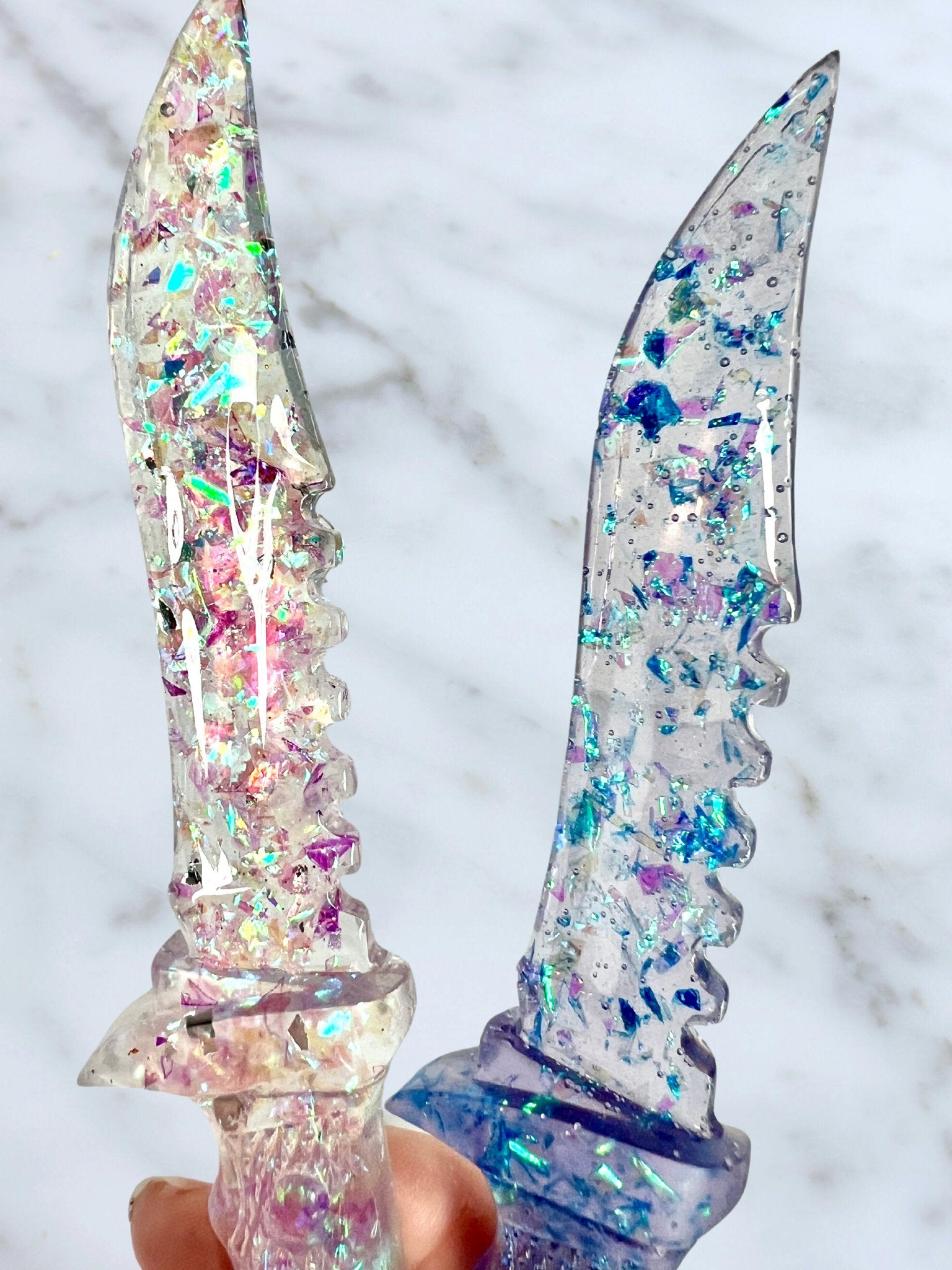 Iridescent Flake Decorative Fake Daggers - Adorrible