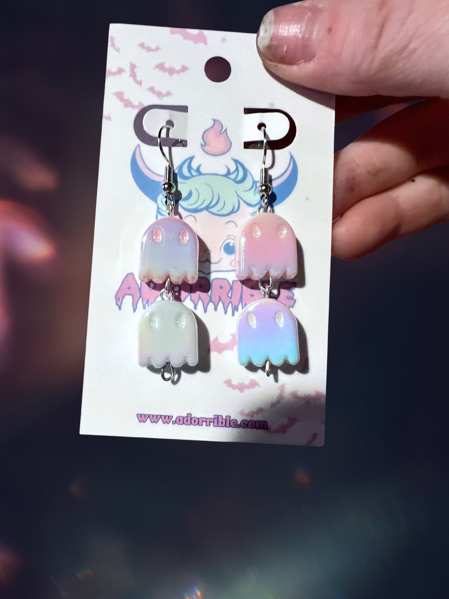 Iridescent Ghosts Dangle Earrings - Adorrible