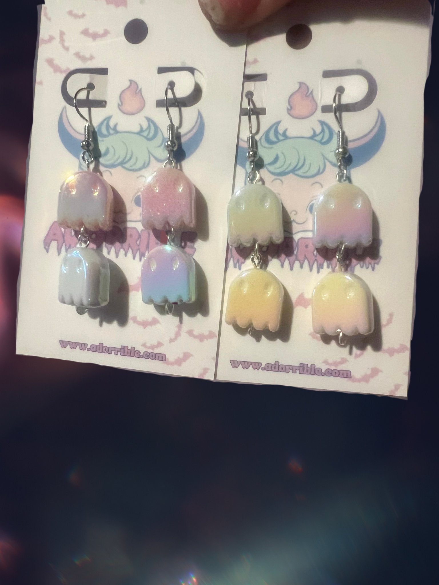 Iridescent Ghosts Dangle Earrings - Adorrible