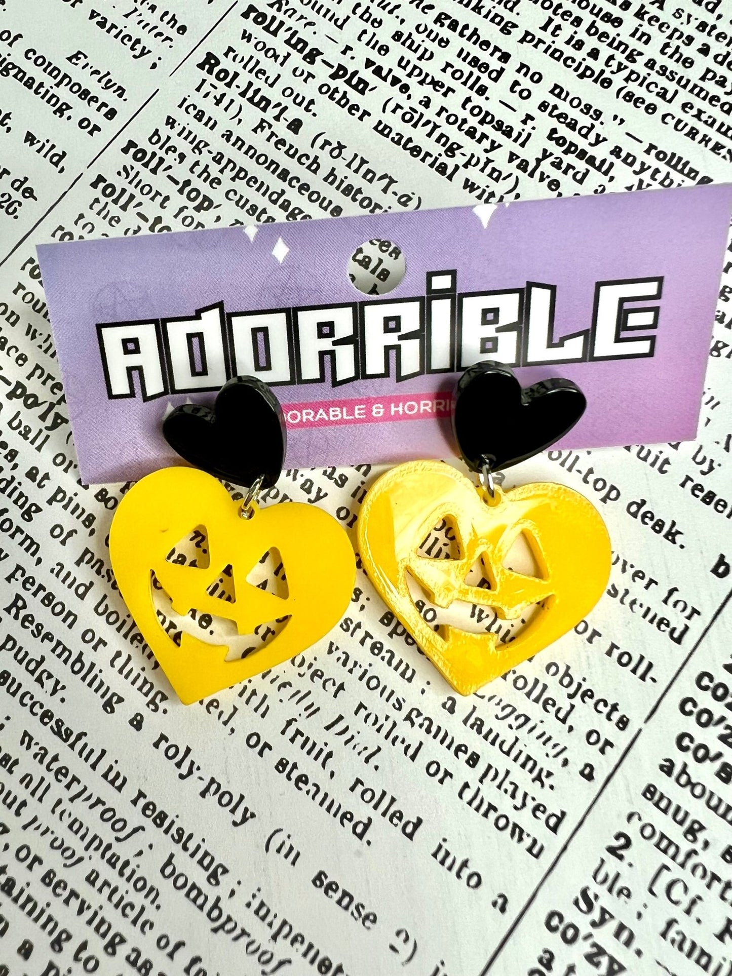 Jack - o - Lantern Heart Shaped Earrings - Adorrible