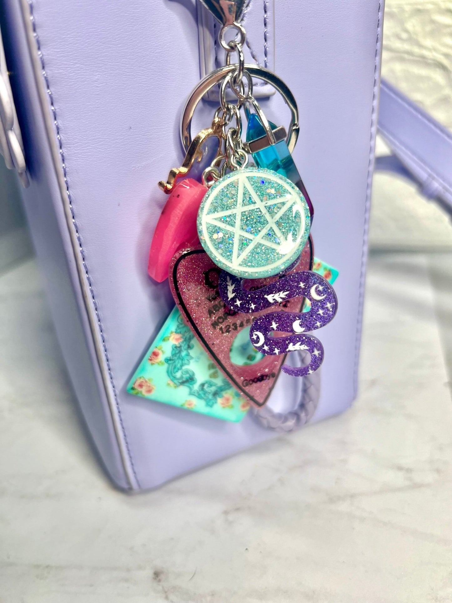 Ouija Board Keychain with Wristlet and Spooky Charms - Adorrible