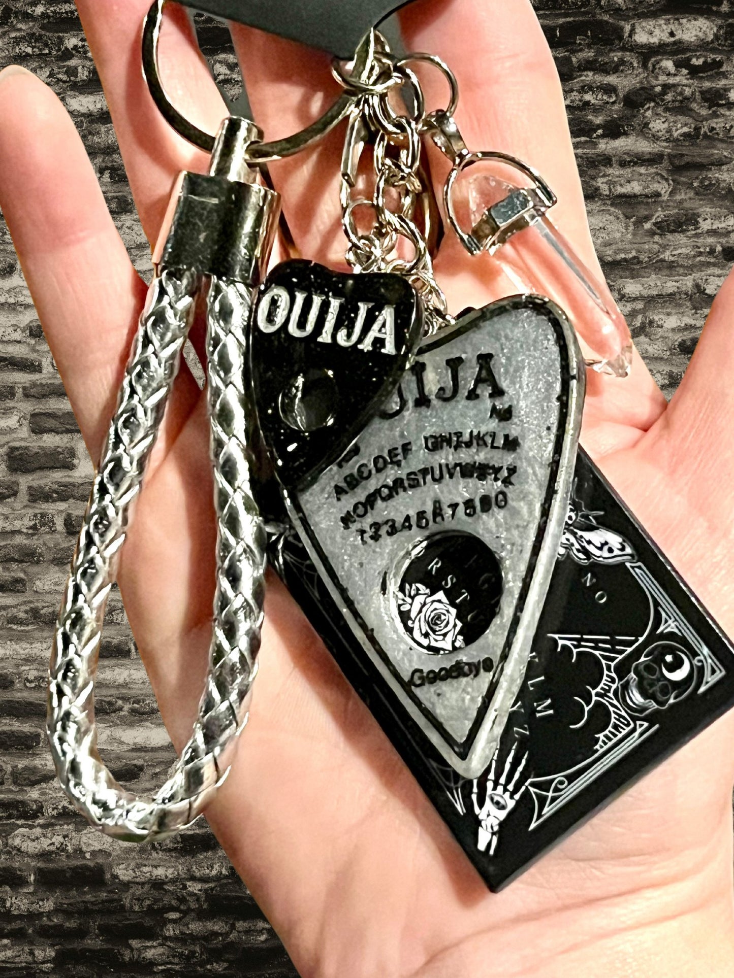 Ouija Board Keychain with Wristlet and Spooky Charms - Adorrible