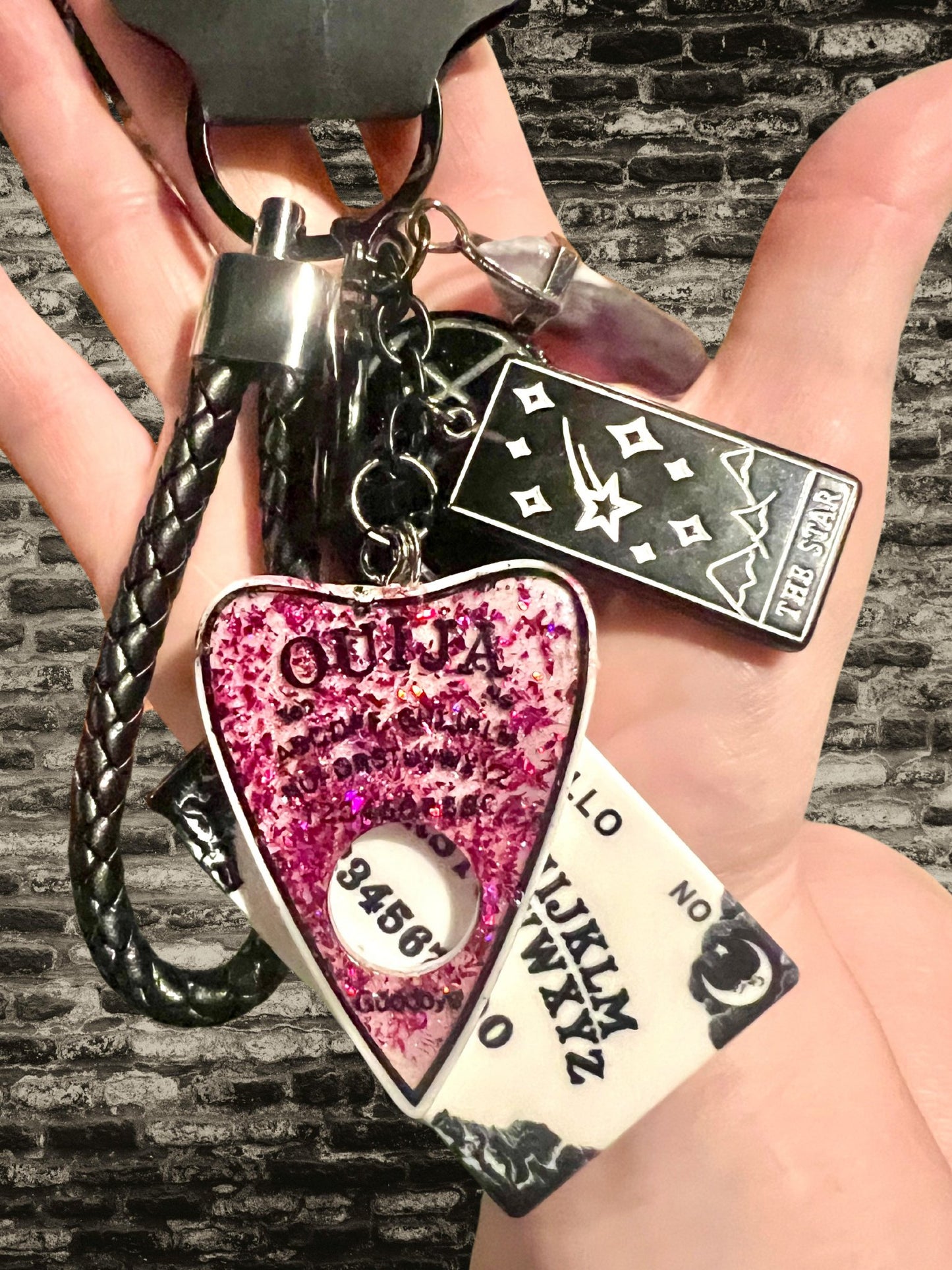 Ouija Board Keychain with Wristlet and Spooky Charms - Adorrible