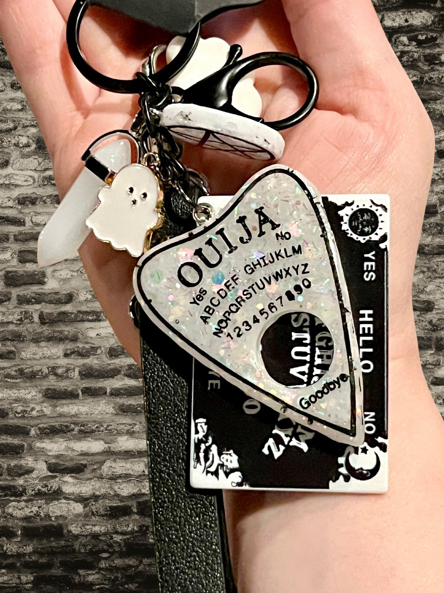 Ouija Board Keychain with Wristlet and Spooky Charms - Adorrible