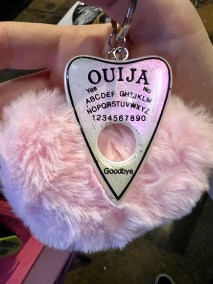 Ouija Planchette with Heart Puff Keychain - Adorrible