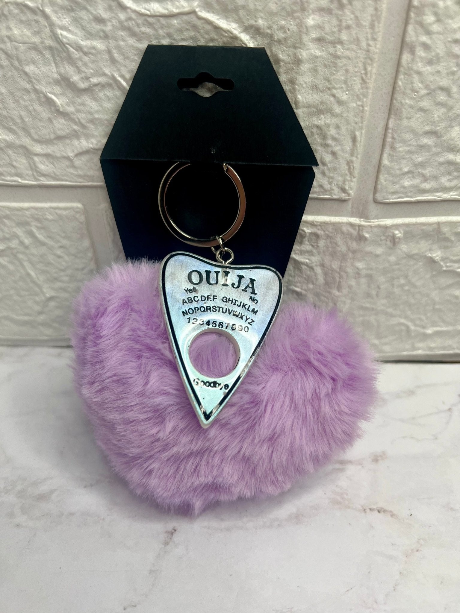 Ouija Planchette with Heart Puff Keychain - Adorrible