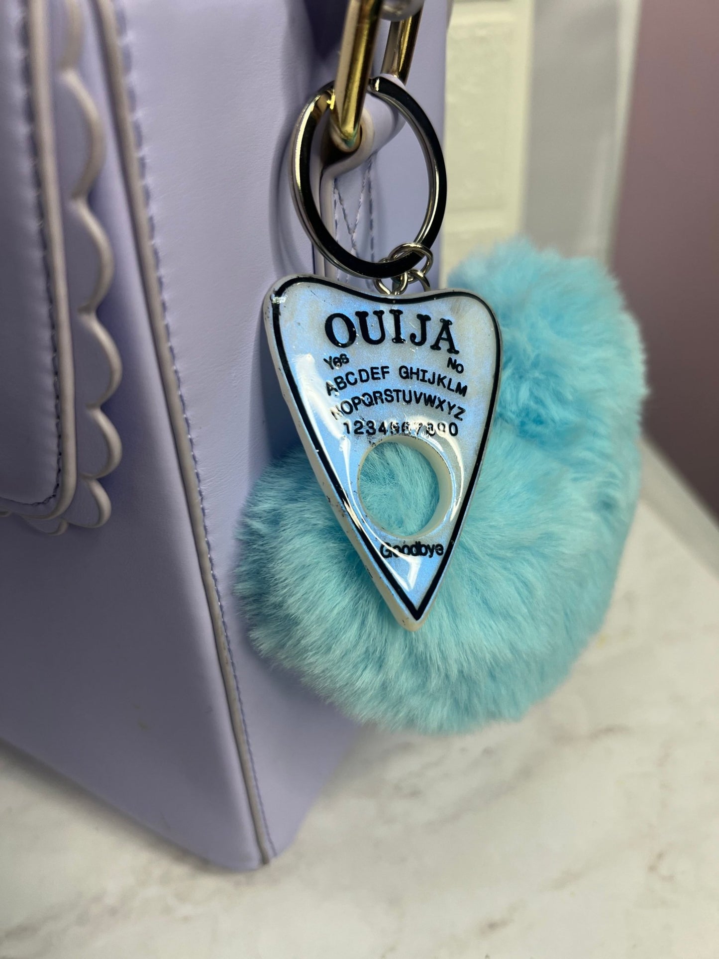 Ouija Planchette with Heart Puff Keychain - Adorrible