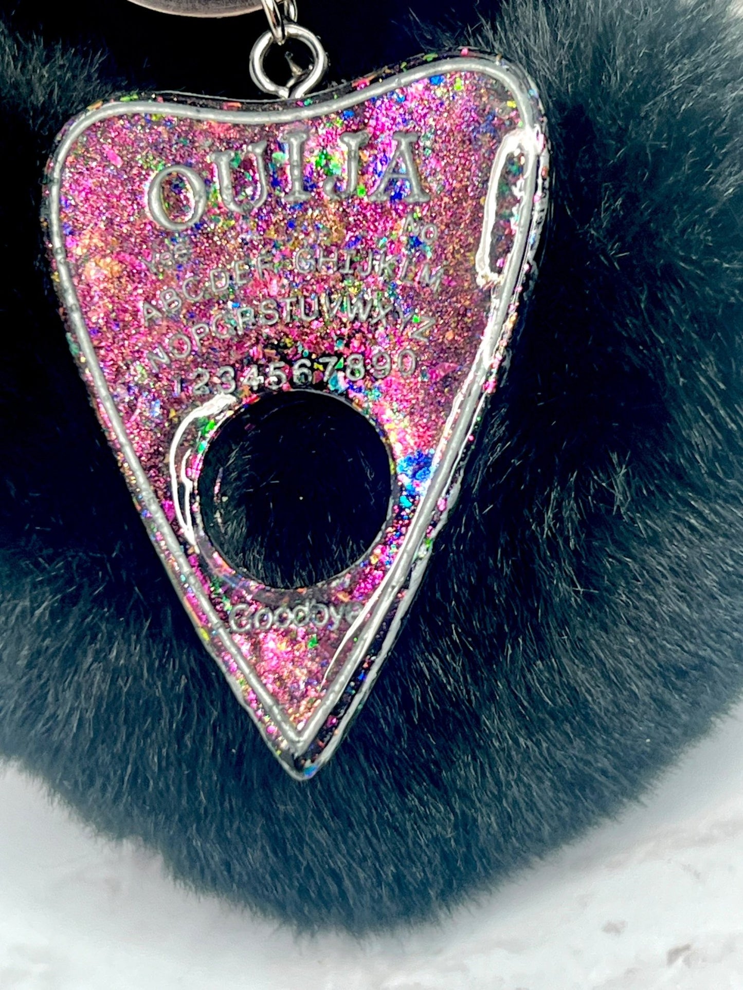 Ouija Planchette with Heart Puff Keychain - Adorrible