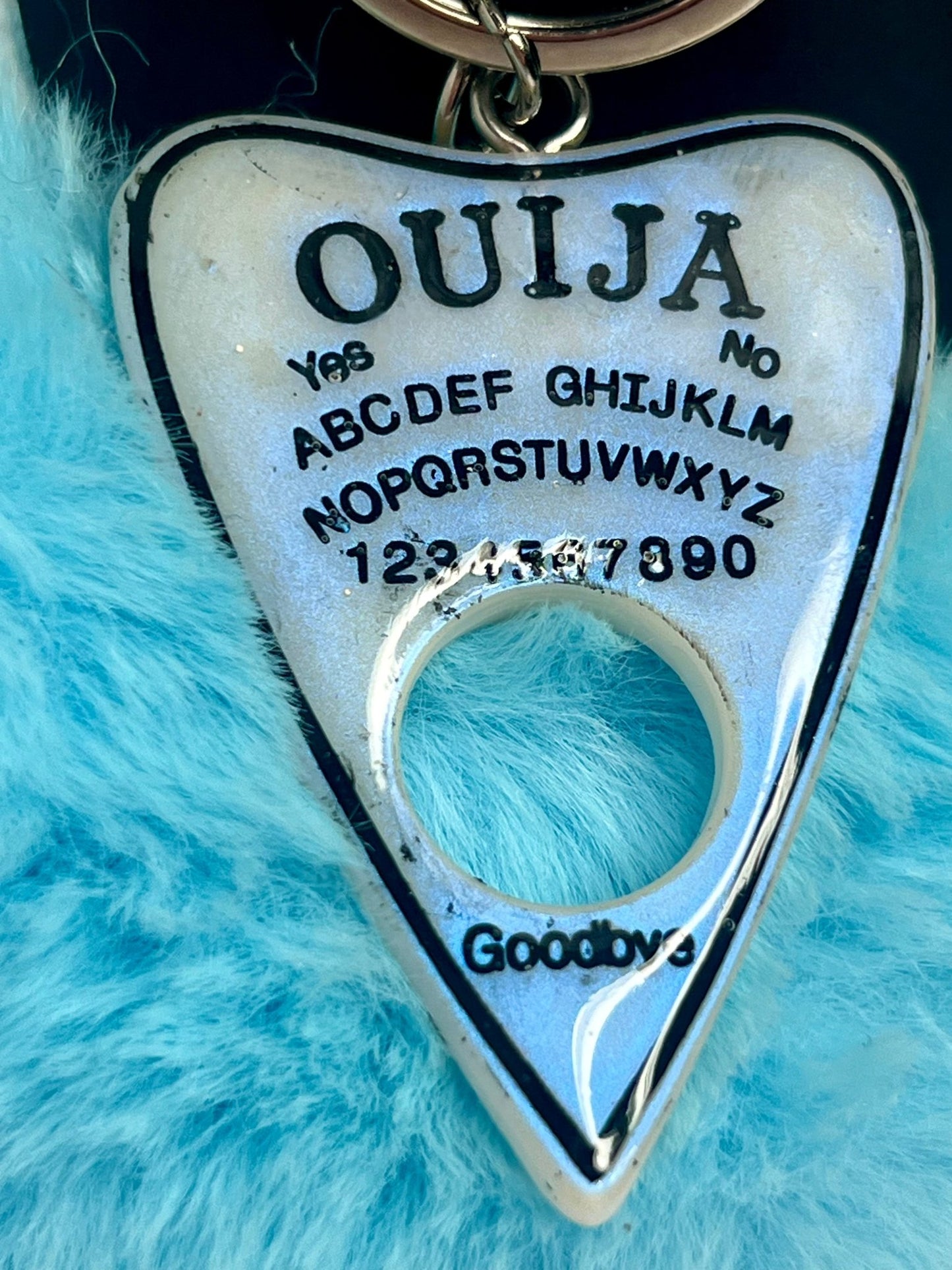 Ouija Planchette with Heart Puff Keychain - Adorrible