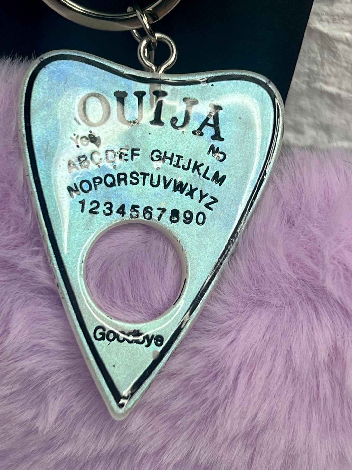 Ouija Planchette with Heart Puff Keychain - Adorrible