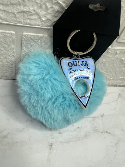 Ouija Planchette with Heart Puff Keychain - Adorrible