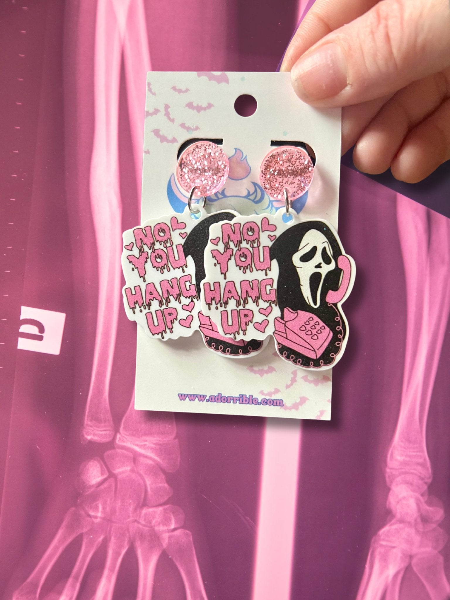 Pastel Goth Ghostface Earrings - Adorrible