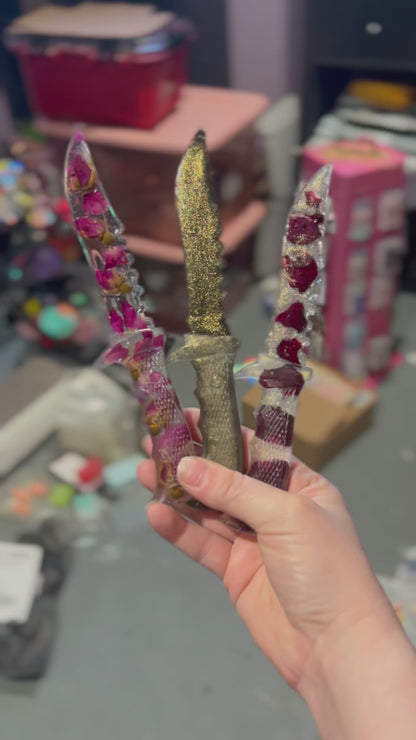 Clear Petal Bud Resin Fake  Dagger