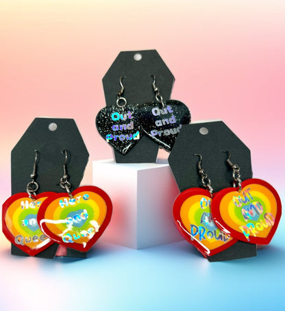 Queer Pride Heart Earrings - Adorrible