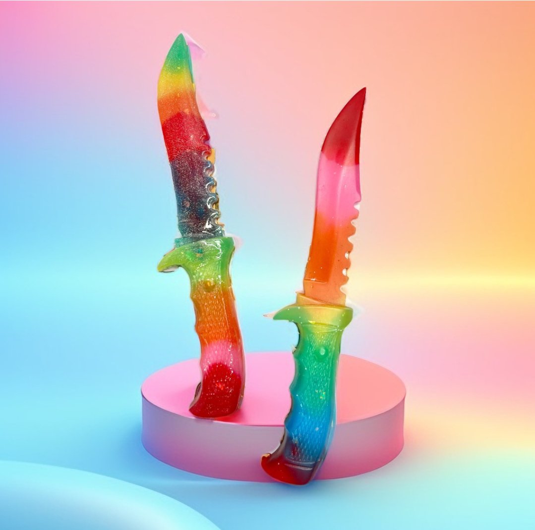 Rainbow Ombré Resin Fake Knives - Adorrible