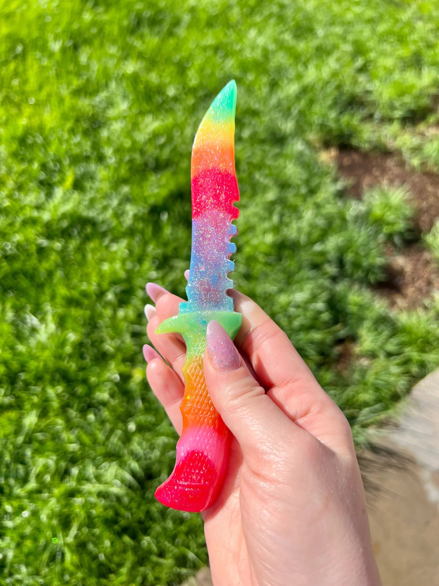 Rainbow Ombré Resin Fake Knives - Adorrible