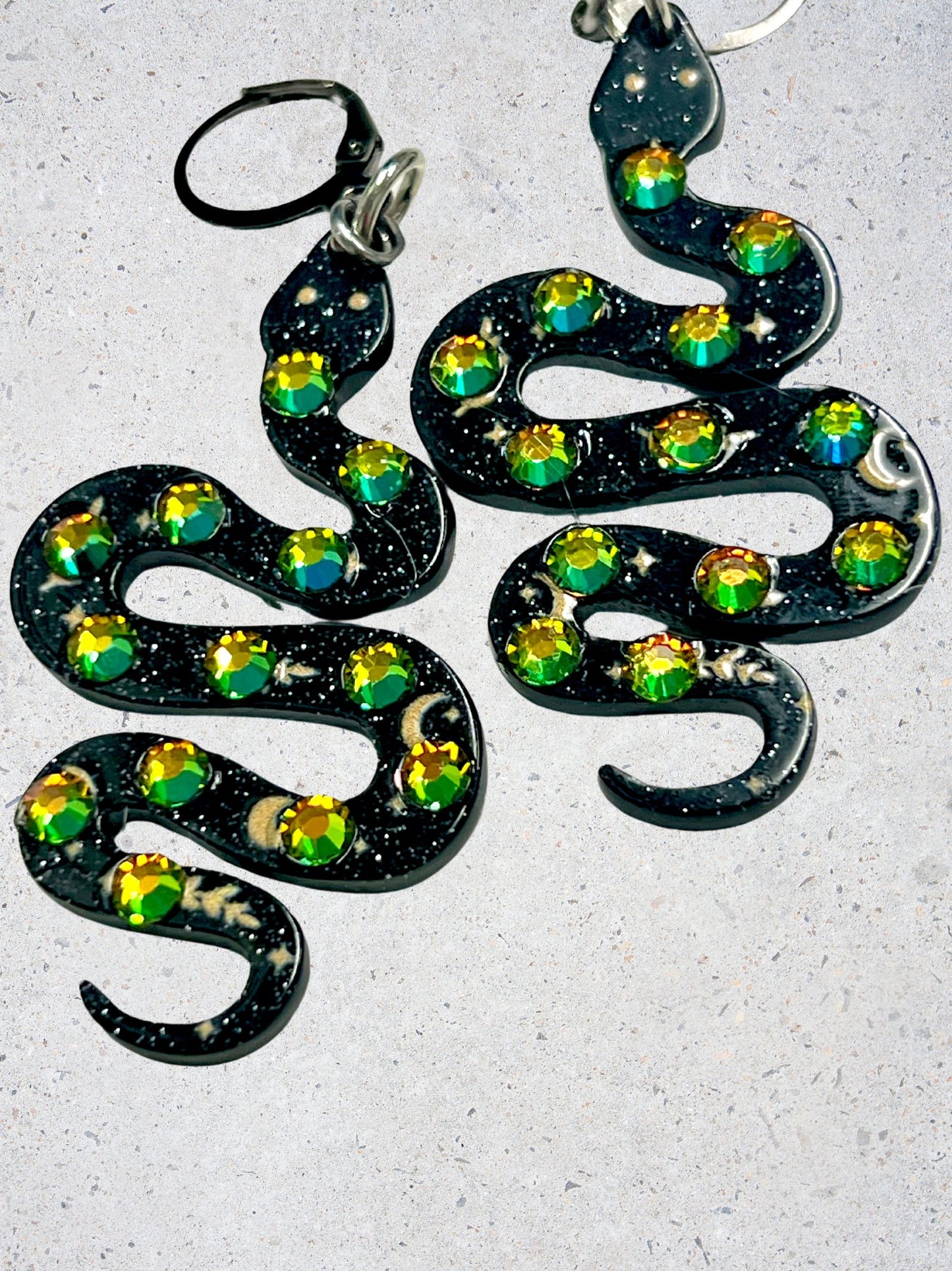 Rhinestone Snake Earrings - Adorrible