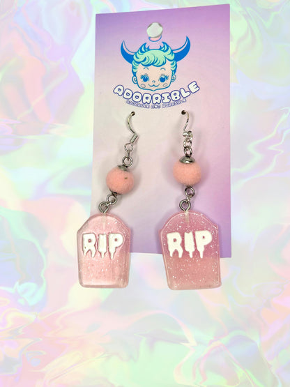 RIP Headstone Dangle Earrings - Adorrible