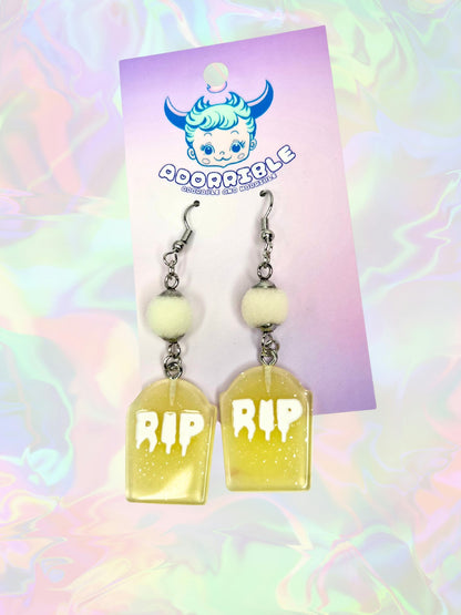 RIP Headstone Dangle Earrings - Adorrible