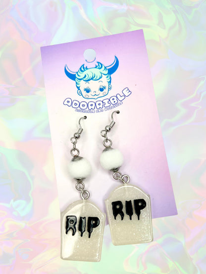 RIP Headstone Dangle Earrings - Adorrible