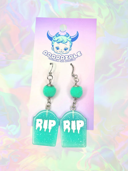 RIP Headstone Dangle Earrings - Adorrible