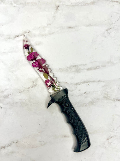 Rose and Black Resin Fake Knife - MADE TO ORDER - Adorrible