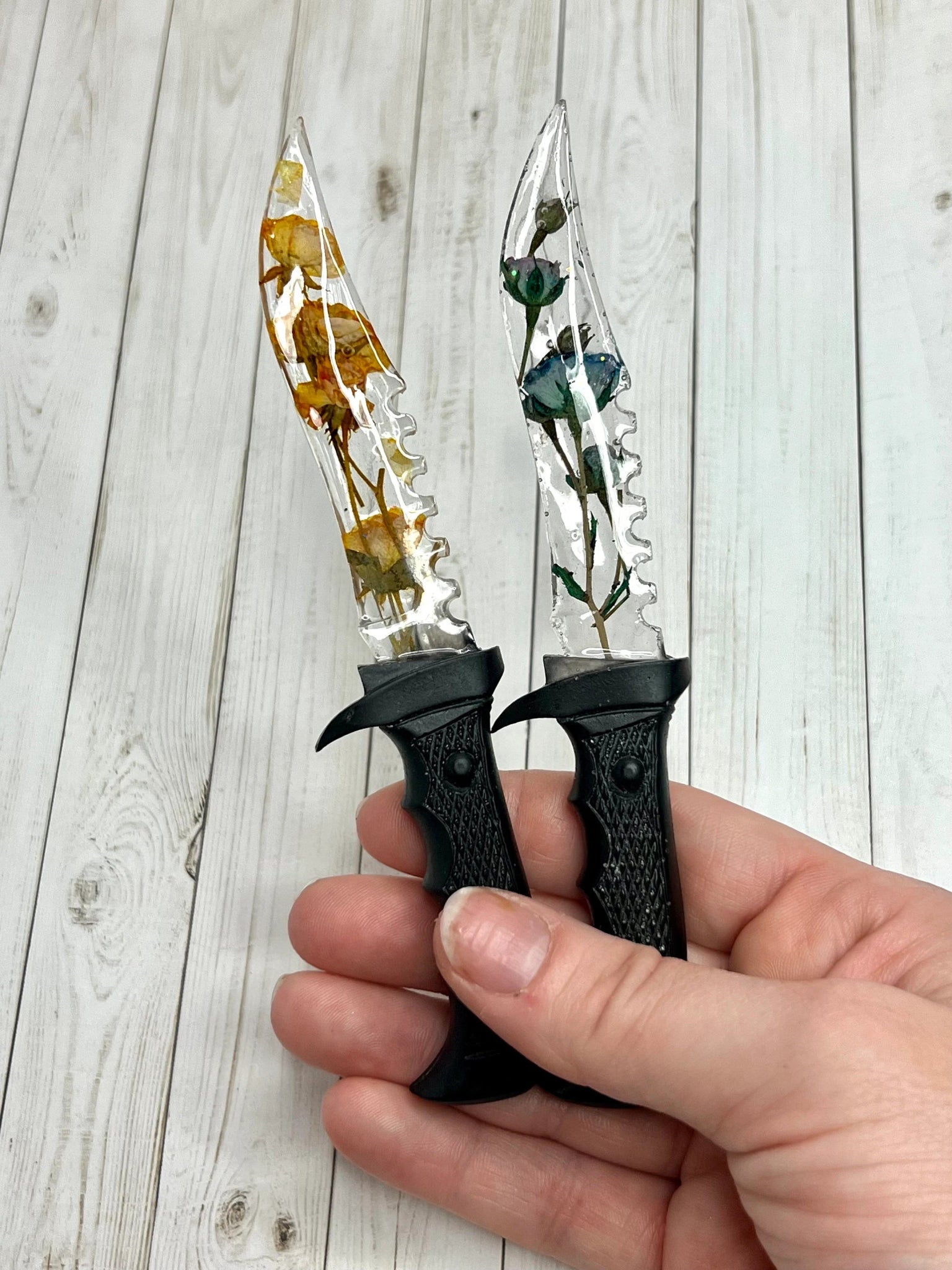 Rose and Black Resin Fake Knife - MADE TO ORDER - Adorrible