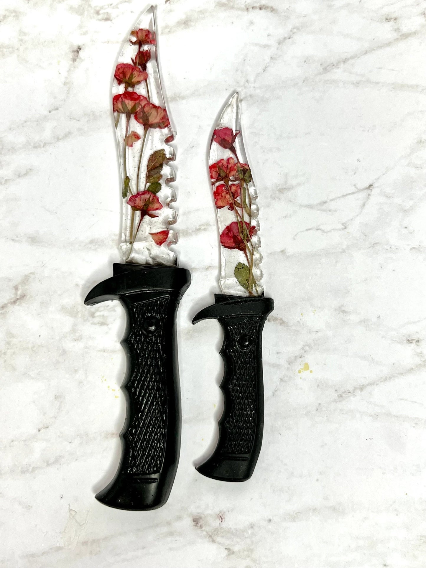 Rose and Black Resin Fake Knife - MADE TO ORDER - Adorrible