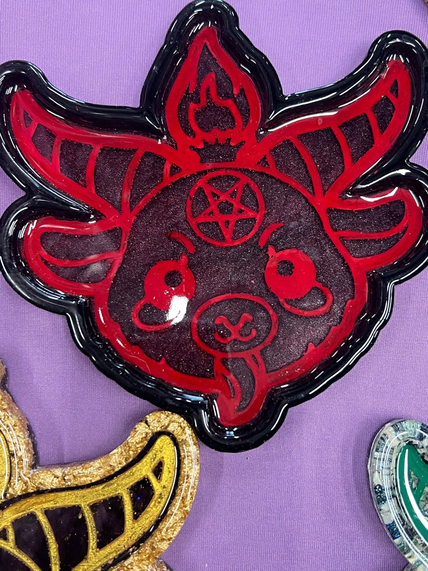 Shimmer Goat Head Baphomet Tray - Adorrible