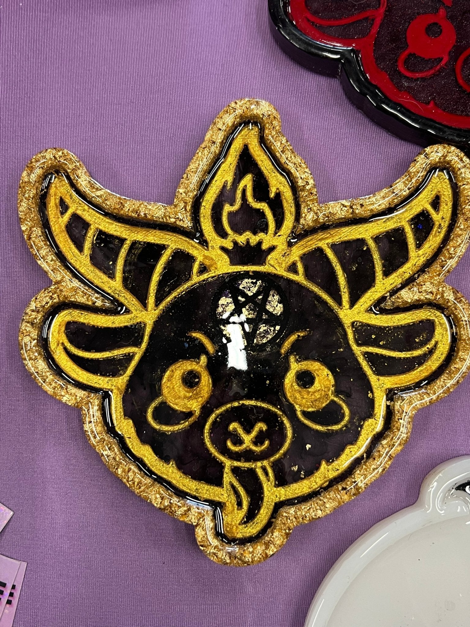 Shimmer Goat Head Baphomet Tray - Adorrible