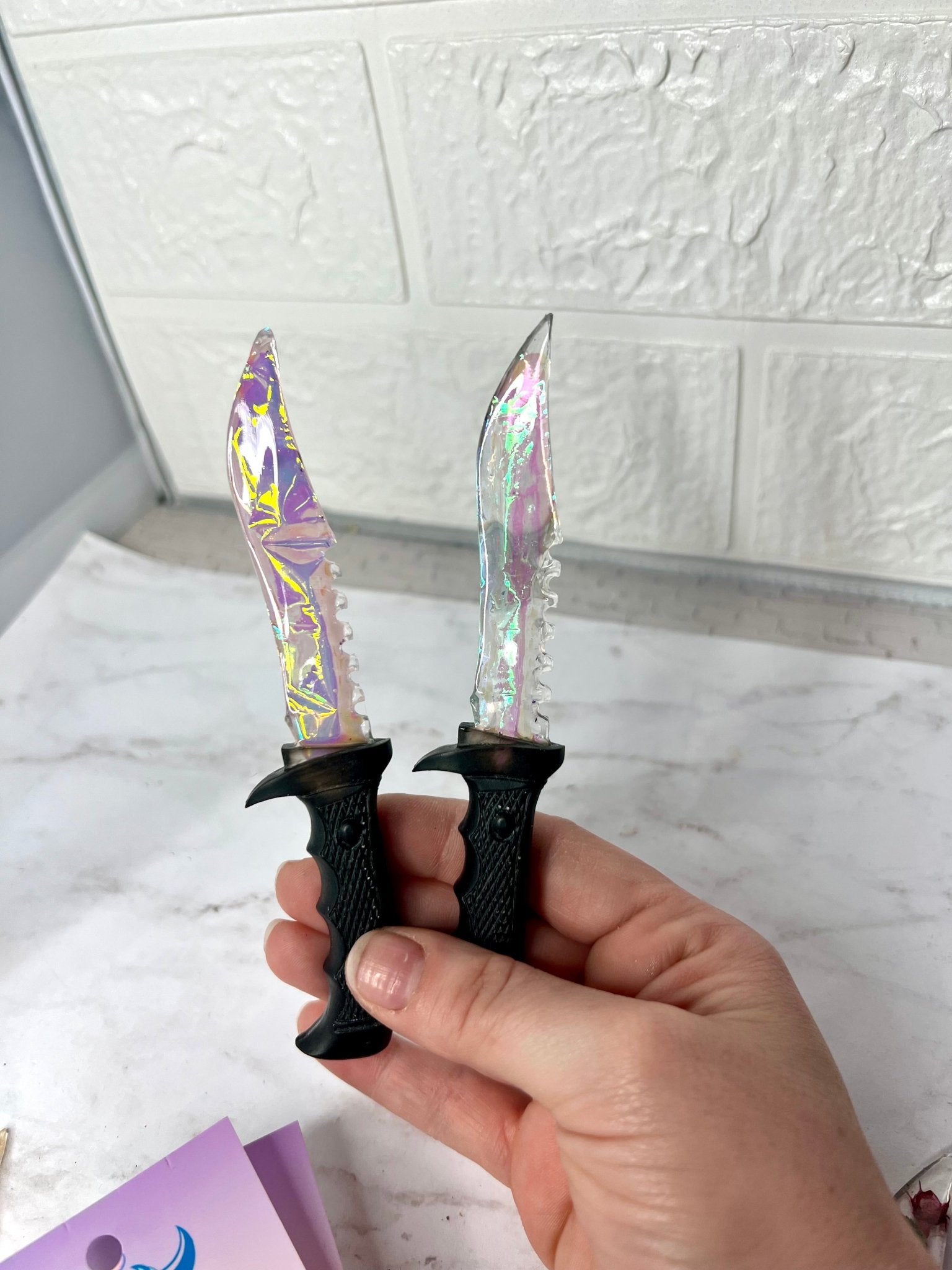 Small Iridescent Blade Decorative Daggers - Adorrible