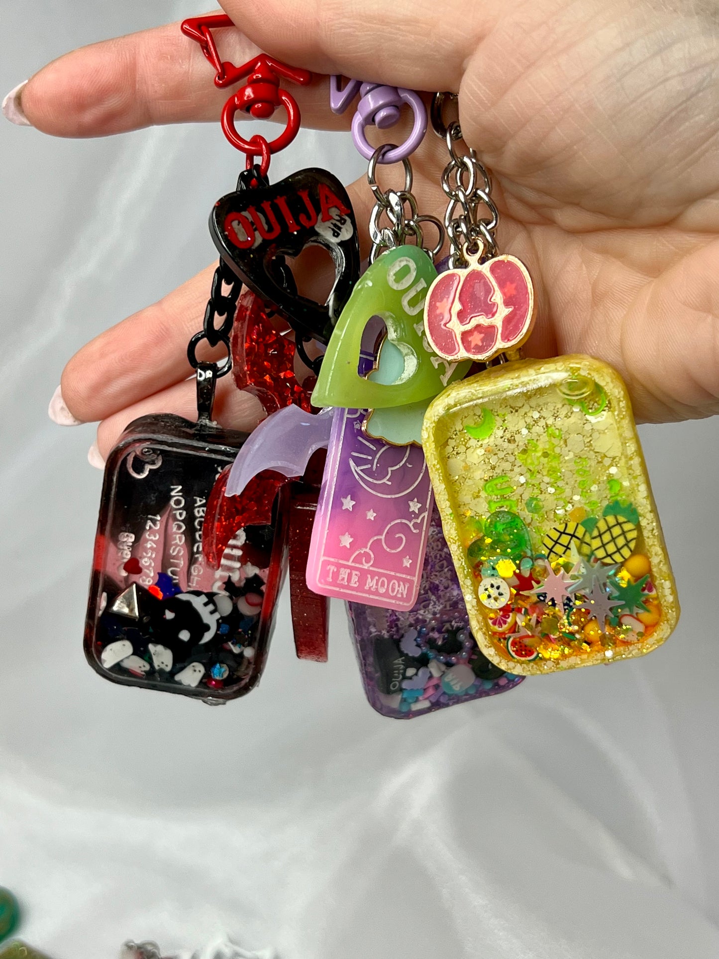 Ouija Shaker Keychains with Cute Spooky Charms