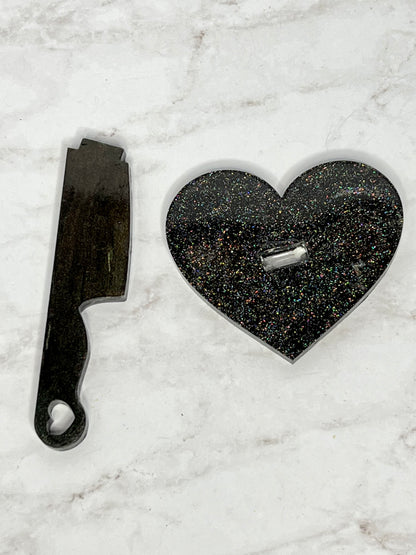 Black Holographic Heartbreaker Holder Desk Set